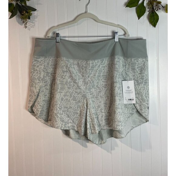 Athleta Printed Run With It 3.5" Shorts 3X Gray Pattern Lightweight Activewear - Picture 1 of 14